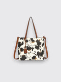 Women's Fashion Leopard Print Shoulder Bag Brown Cows Pattern