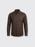 Old Money Style Modal Wool Shirt Brown 2XL